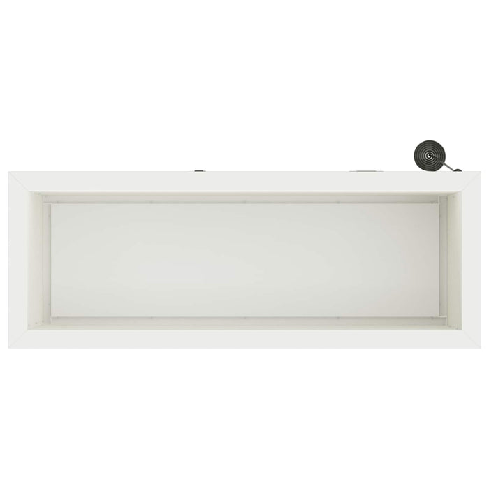 Jardinieră de grădină cu LED Alb 30 x 80 x 30 cm Oțel WALTI