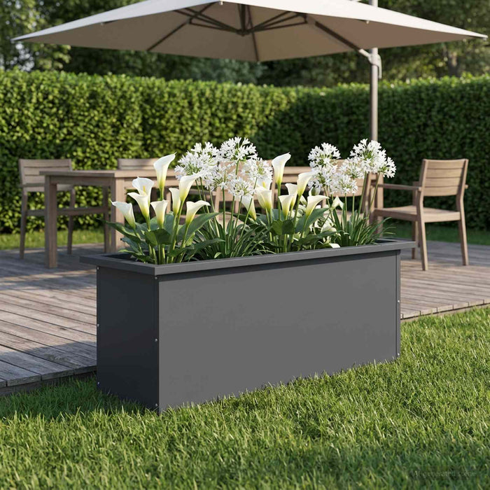 Jardinieră de grădină cu LED Antracit 30 x 80 x 30 cm Oțel - WALTI WALTI