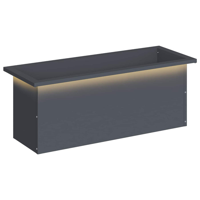 Jardinieră de grădină cu LED Antracit 30 x 80 x 30 cm Oțel WALTI