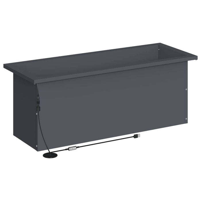 Jardinieră de grădină cu LED Antracit 30 x 80 x 30 cm Oțel WALTI