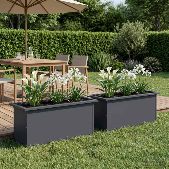Jardinieră de grădină cu LED 2 buc. Antracit 30 x 80 x 30 cm - WALTI WALTI