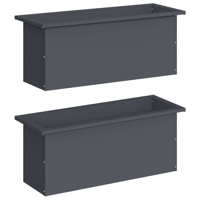 Jardinieră de grădină cu LED 2 buc. Antracit 30 x 80 x 30 cm WALTI