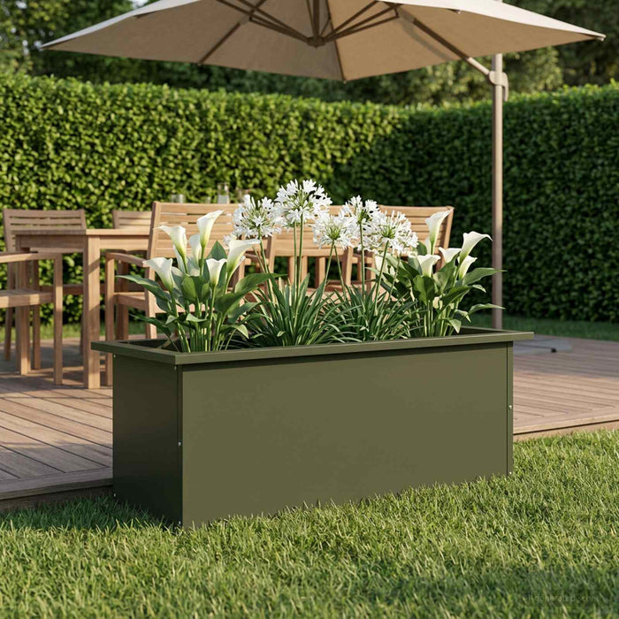 Jardinieră de grădină cu LED Verde măsliniu 30 x 80 x 30 cm - WALTI WALTI