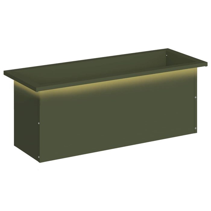 Jardinieră de grădină cu LED Verde măsliniu 30 x 80 x 30 cm WALTI