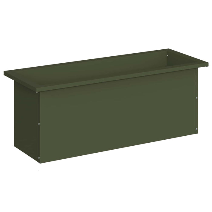 Jardinieră de grădină cu LED Verde măsliniu 30 x 80 x 30 cm WALTI