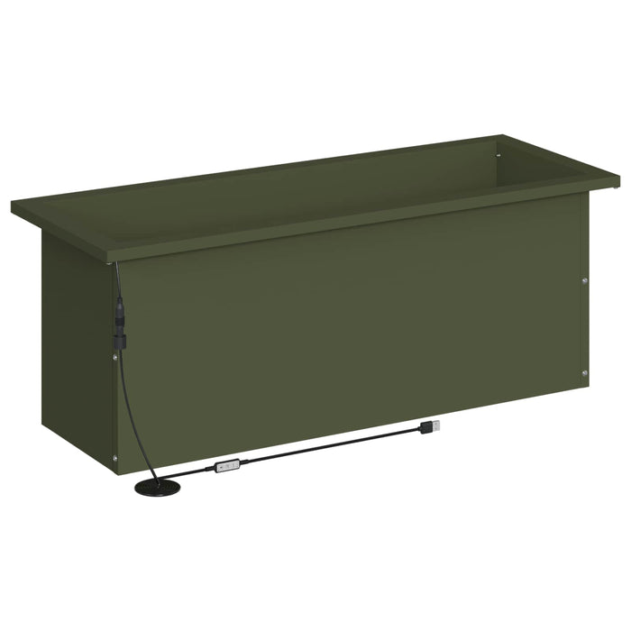 Jardinieră de grădină cu LED Verde măsliniu 30 x 80 x 30 cm WALTI
