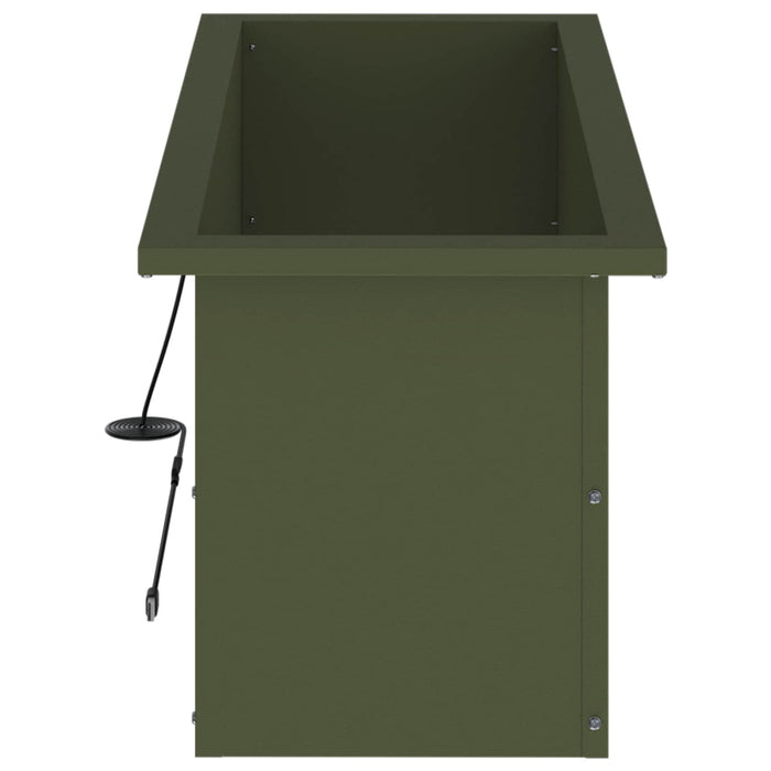 Jardinieră de grădină cu LED Verde măsliniu 30 x 80 x 30 cm WALTI