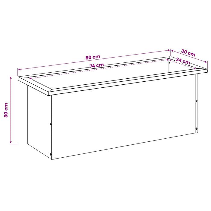 Jardinieră de grădină cu LED Verde măsliniu 30 x 80 x 30 cm WALTI