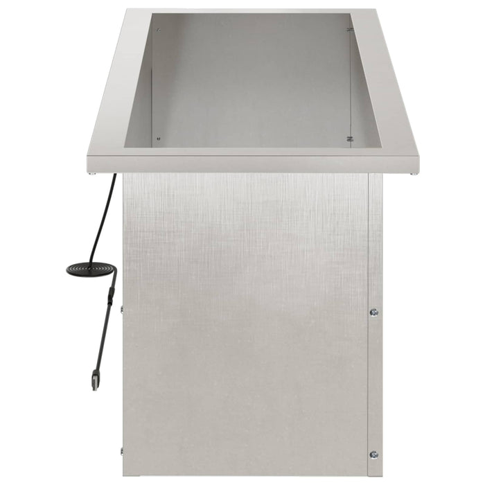 Jardinieră de grădină cu LED Argintiu 30 x 80 x 30 cm WALTI