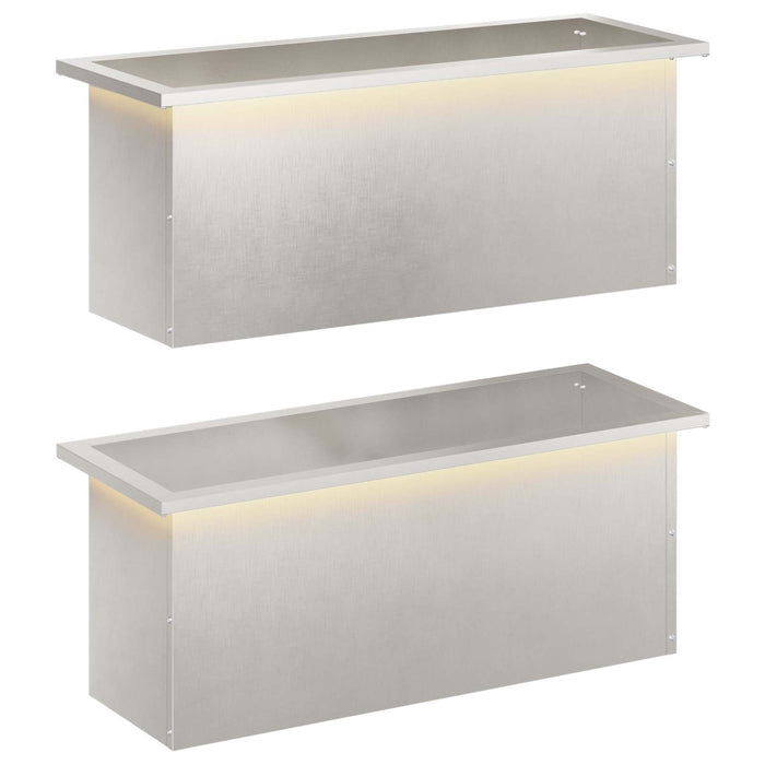 Jardinieră de grădină cu LED 2 buc. Argintiu 30 x 80 x 30 cm WALTI