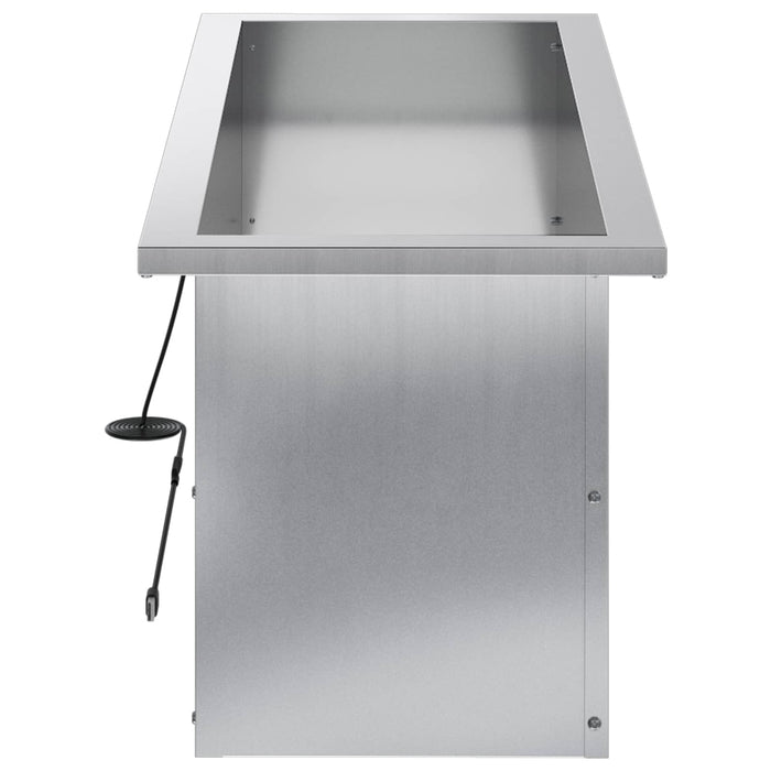 Jardinieră de grădină cu LED Argintiu 30 x 80 x 30 cm WALTI