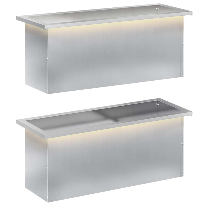 Jardinieră de grădină cu LED 2 buc. Argintiu 30 x 80 x 30 cm WALTI