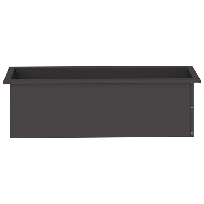Jardinieră de grădină cu LED 2 buc. Negru 30 x 100 x 30 cm Oțel WALTI