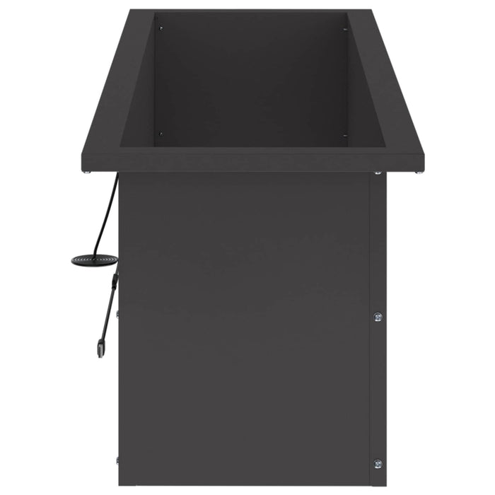 Jardinieră de grădină cu LED 2 buc. Negru 30 x 100 x 30 cm Oțel WALTI