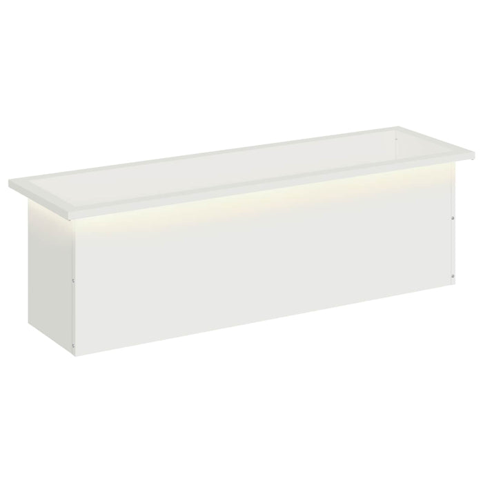 Jardinieră de grădină cu LED Alb 30 x 100 x 30 cm Oțel WALTI