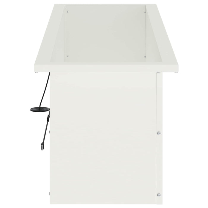 Jardinieră de grădină cu LED Alb 30 x 100 x 30 cm Oțel WALTI