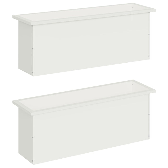 Jardinieră de grădină cu LED 2 buc. Alb 30 x 100 x 30 cm Oțel WALTI