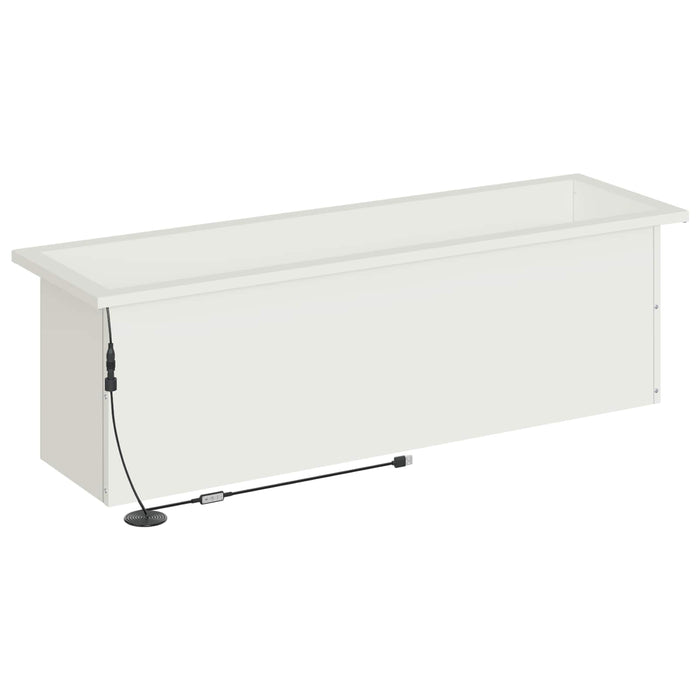 Jardinieră de grădină cu LED 2 buc. Alb 30 x 100 x 30 cm Oțel WALTI