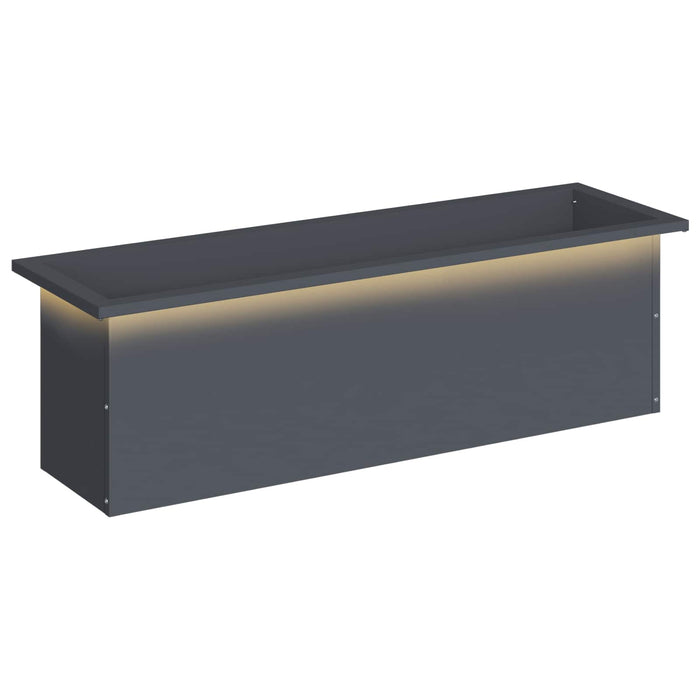 Jardinieră de grădină cu LED Antracit 30 x 100 x 30 cm Oțel WALTI