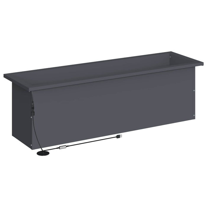 Jardinieră de grădină cu LED Antracit 30 x 100 x 30 cm Oțel WALTI