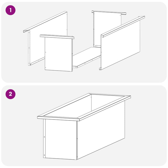 Jardinieră de grădină cu LED 2 buc. Antracit 30 x 100 x 30 cm WALTI