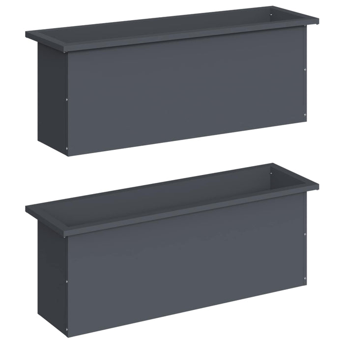 Jardinieră de grădină cu LED 2 buc. Antracit 30 x 100 x 30 cm WALTI