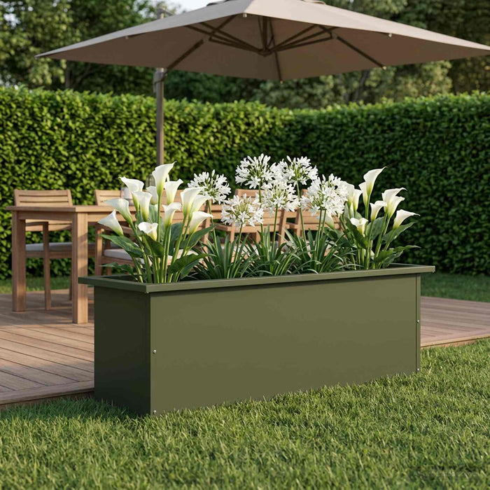 Jardinieră de grădină cu LED Verde măsliniu 30 x 100 x 30 cm - WALTI WALTI