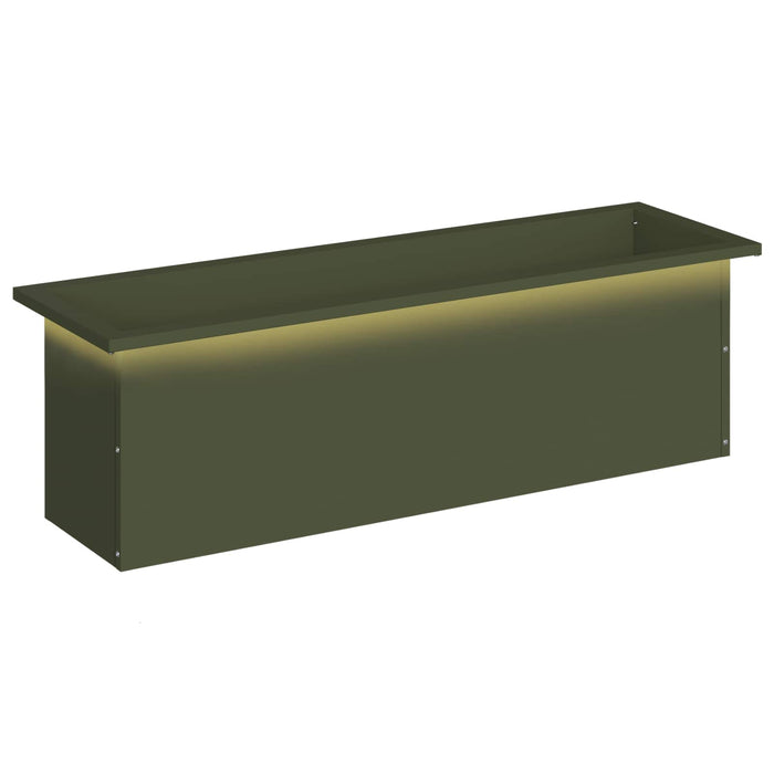 Jardinieră de grădină cu LED Verde măsliniu 30 x 100 x 30 cm WALTI