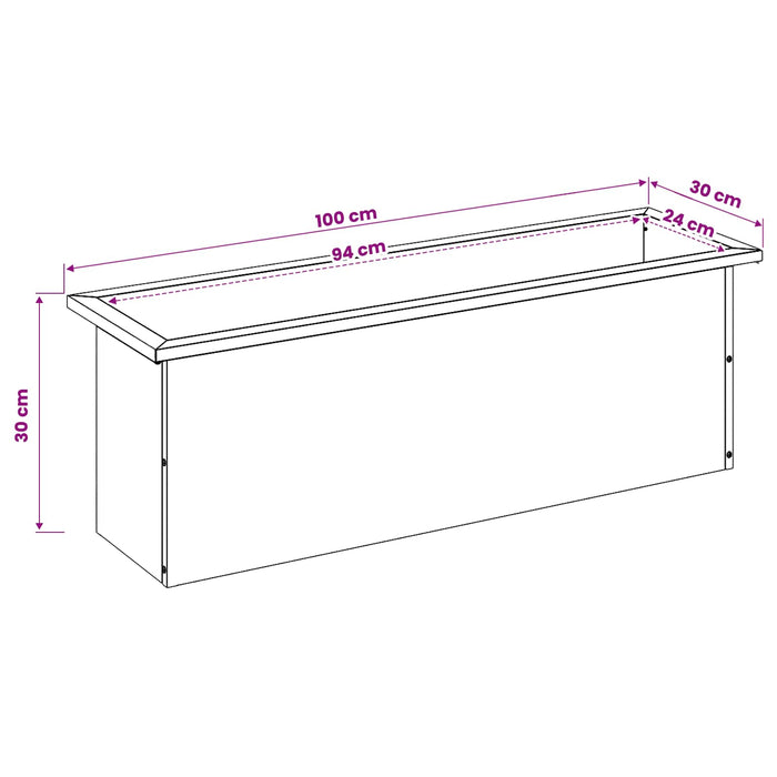 Jardinieră de grădină cu LED Verde măsliniu 30 x 100 x 30 cm WALTI