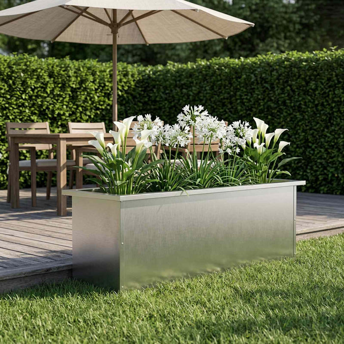 Jardinieră de grădină cu LED Argintiu 30 x 100 x 30 cm - WALTI WALTI