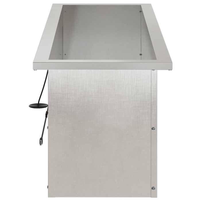 Jardinieră de grădină cu LED 2 buc. Argintiu 30 x 100 x 30 cm WALTI