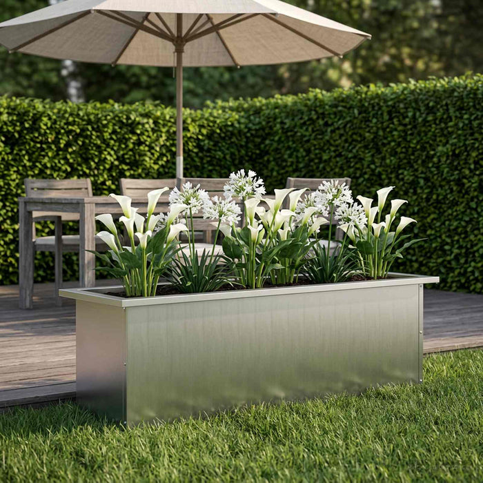Jardinieră de grădină cu LED Argintiu 30 x 100 x 30 cm WALTI