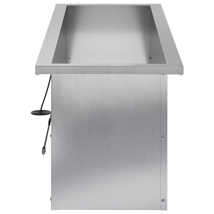 Jardinieră de grădină cu LED Argintiu 30 x 100 x 30 cm WALTI