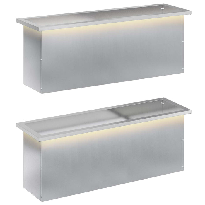 Jardinieră de grădină cu LED 2 buc. Argintiu 30 x 100 x 30 cm WALTI