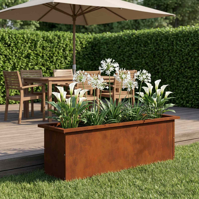 Jardinieră de grădină cu LED Ruginit 30 x 100 x 30 cm WALTI