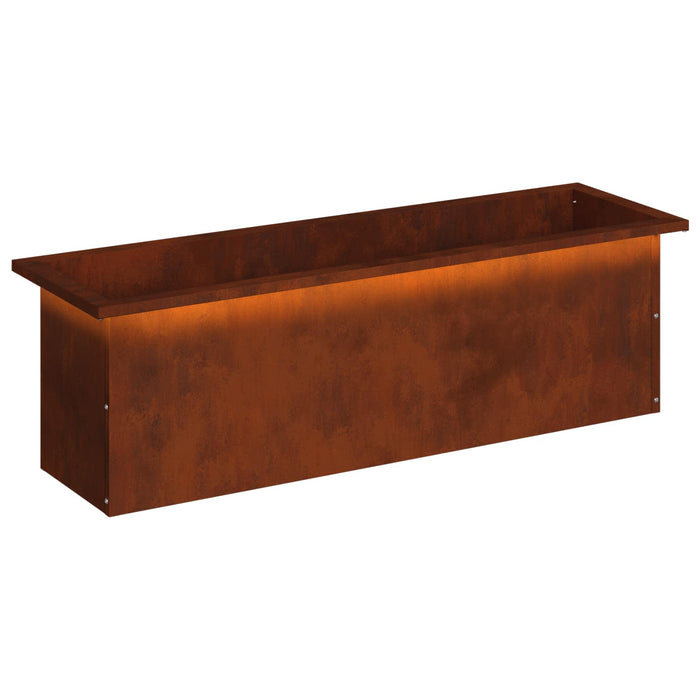 Jardinieră de grădină cu LED Ruginit 30 x 100 x 30 cm WALTI