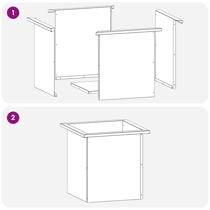 Jardinieră de grădină cu LED Negru 40 x 40 x 40 cm Oțel WALTI
