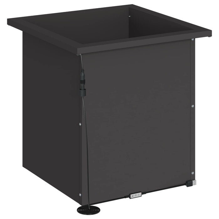 Jardinieră de grădină cu LED Negru 40 x 40 x 40 cm Oțel WALTI