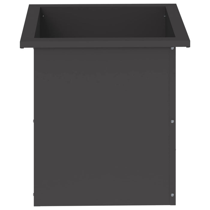 Jardinieră de grădină cu LED Negru 40 x 40 x 40 cm Oțel WALTI