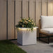 Jardinieră de grădină cu LED Alb 40 x 40 x 40 cm Oțel - WALTI WALTI