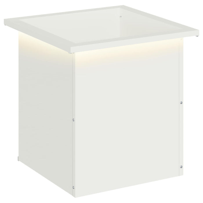 Jardinieră de grădină cu LED Alb 40 x 40 x 40 cm Oțel - WALTI WALTI