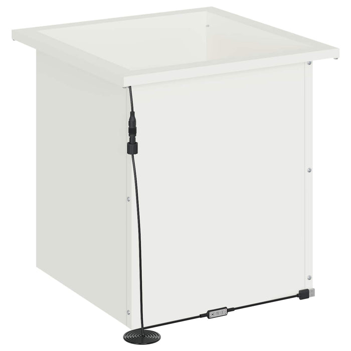 Jardinieră de grădină cu LED 2 buc. Alb 40 x 40 x 40 cm Oțel WALTI