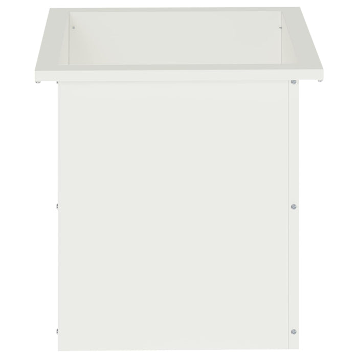 Jardinieră de grădină cu LED 2 buc. Alb 40 x 40 x 40 cm Oțel WALTI