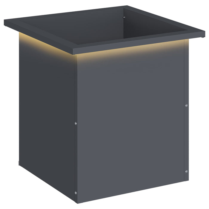 Jardinieră de grădină cu LED Antracit 40 x 40 x 40 cm Oțel WALTI
