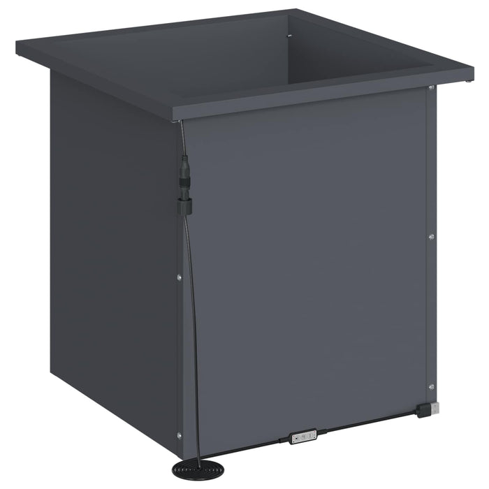 Jardinieră de grădină cu LED Antracit 40 x 40 x 40 cm Oțel WALTI