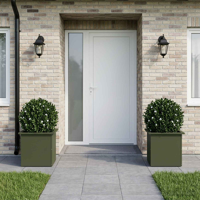 Jardinieră de grădină cu LED 2 buc. Verde măsliniu - WALTI WALTI