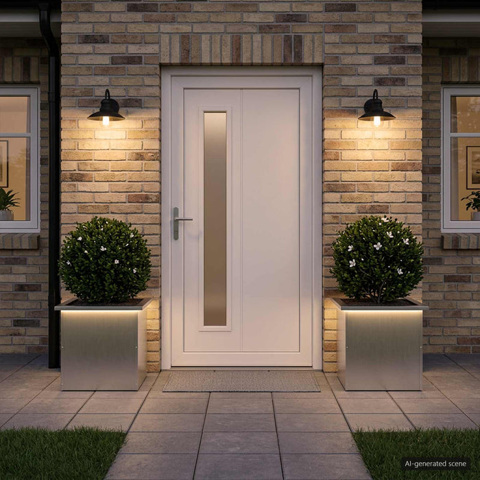 Jardinieră de grădină cu LED 2 buc. Argintiu 40 x 40 x 40 cm - WALTI WALTI