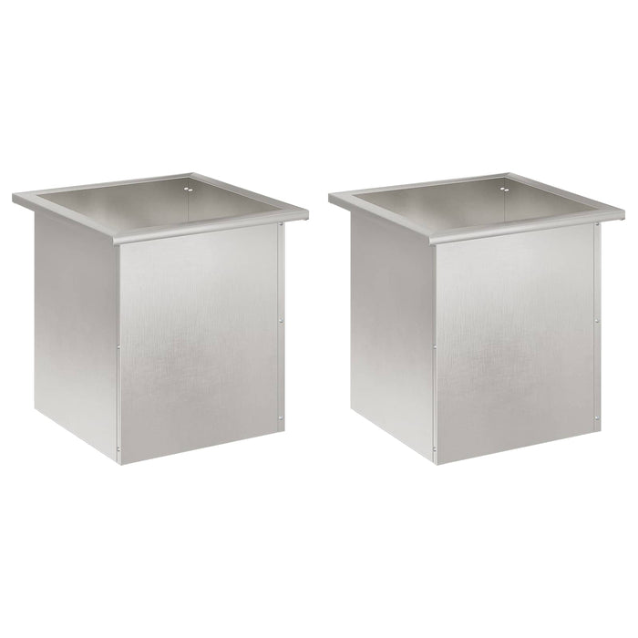 Jardinieră de grădină cu LED 2 buc. Argintiu 40 x 40 x 40 cm - WALTI WALTI
