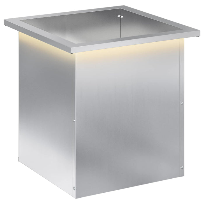 Jardinieră de grădină cu LED Argintiu 40 x 40 x 40 cm WALTI