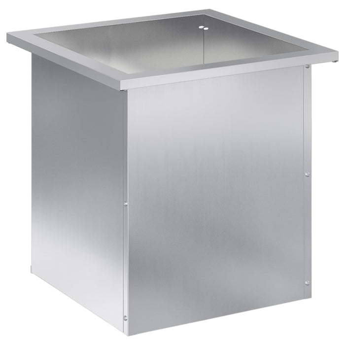 Jardinieră de grădină cu LED Argintiu 40 x 40 x 40 cm WALTI
